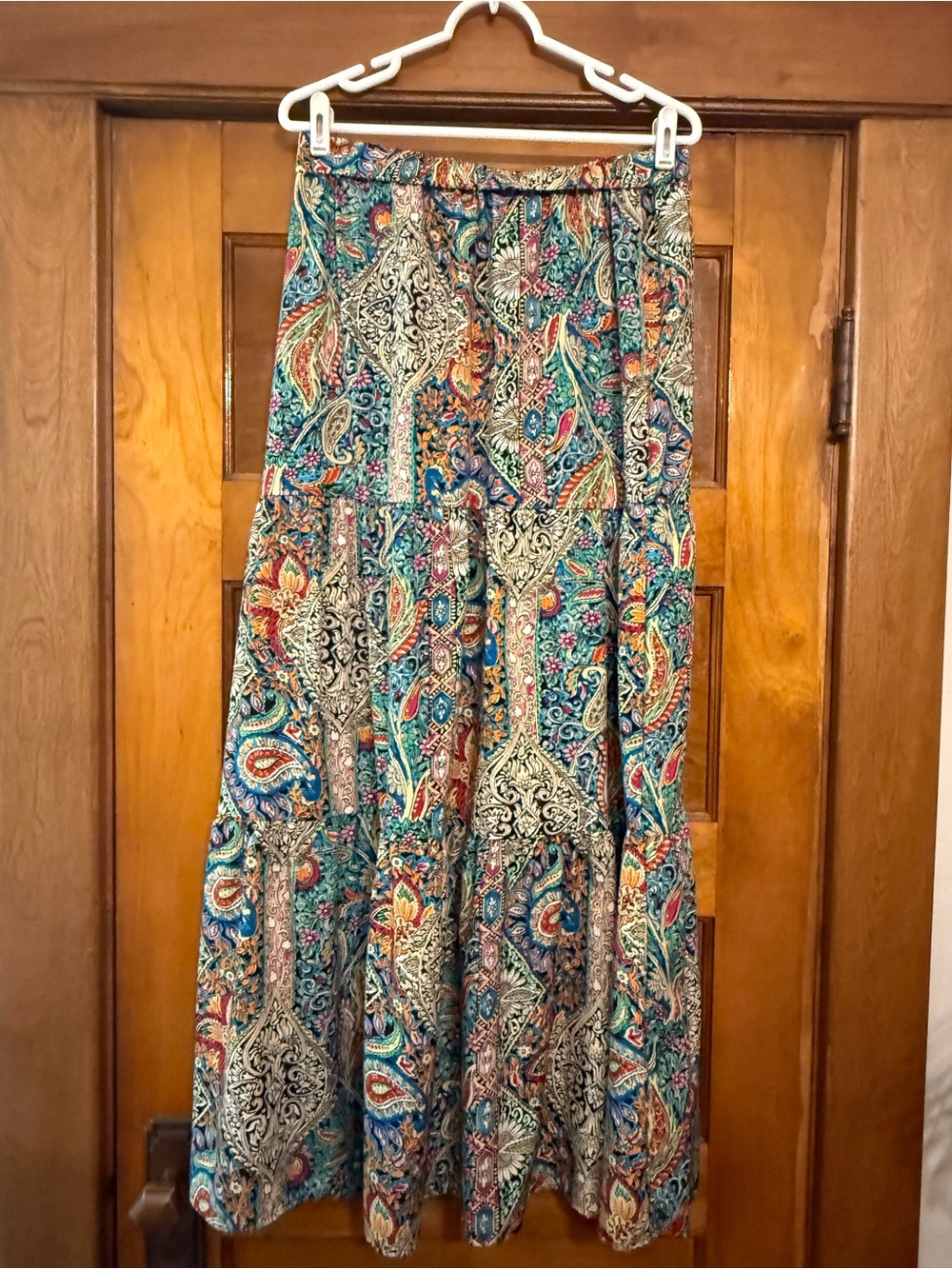 SHEIN Multicolor Paisley Tiered Maxi Skirt